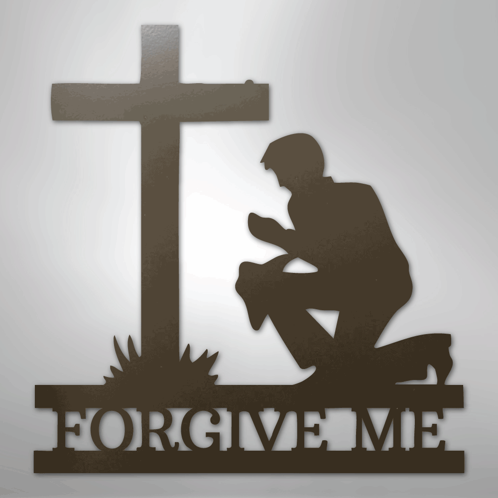 Kneeling Man Monogram - Steel Sign - Kim’s Signature Beauty & Accessories