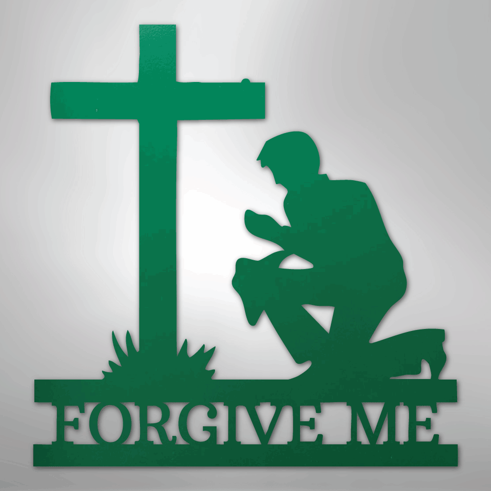 Kneeling Man Monogram - Steel Sign - Kim’s Signature Beauty & Accessories