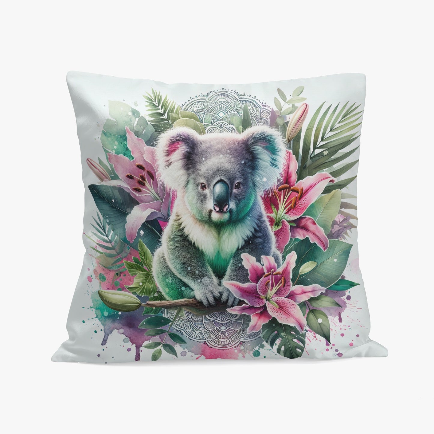 Koala in the Tropical Greenery Pillow Cover - Kim’s Signature Beauty & Accessories    