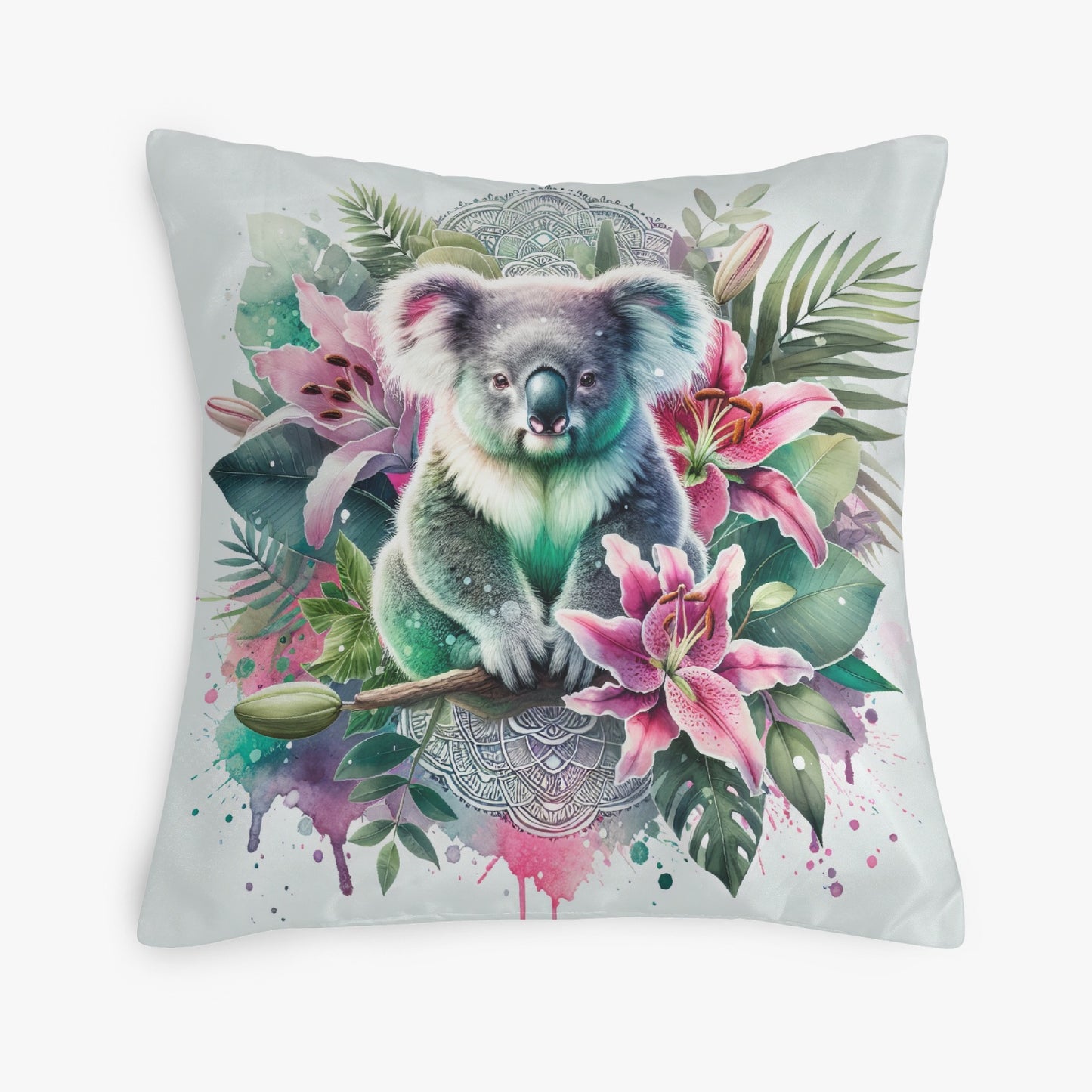 Koala in the Tropical Greenery Pillow Cover - Kim’s Signature Beauty & Accessories    