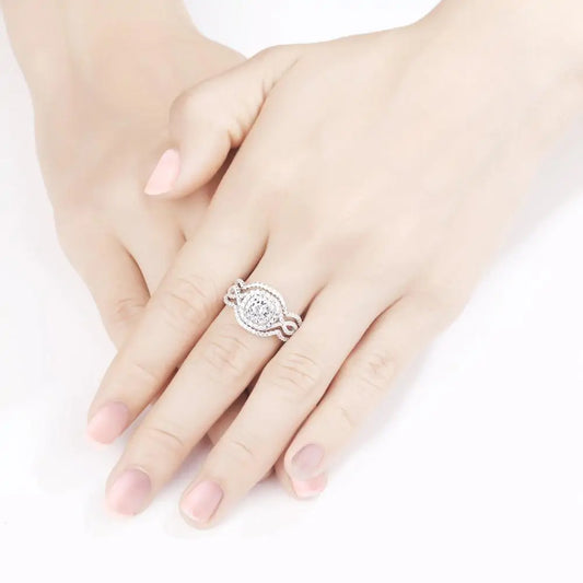 Women's .925 Sterling Silver Wedding Ring Set - Kim’s Signature Beauty & Accessories    