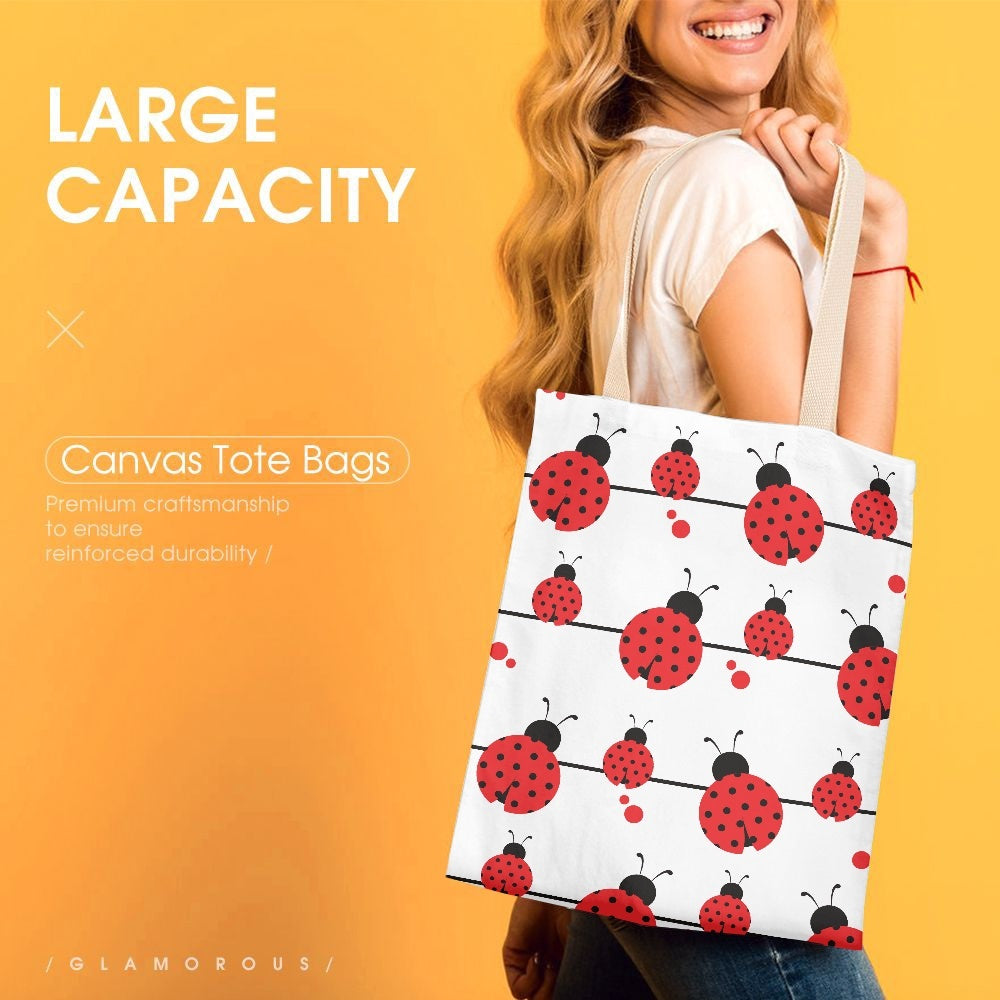 Lady Bugs Canvas Tote Bag - Kim’s Signature Beauty & Accessories    