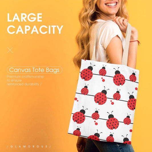 Lady Bugs Canvas Tote Bag - Kim’s Signature Beauty & Accessories    