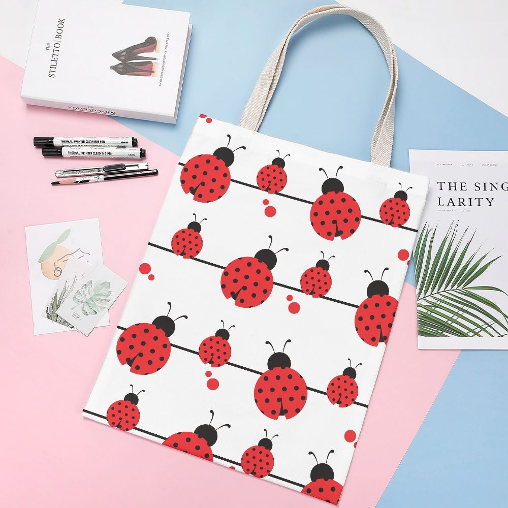 Lady Bugs Canvas Tote Bag - Kim’s Signature Beauty & Accessories    
