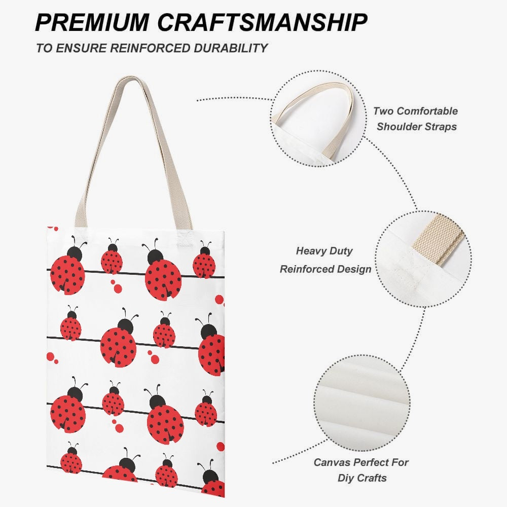 Lady Bugs Canvas Tote Bag - Kim’s Signature Beauty & Accessories    