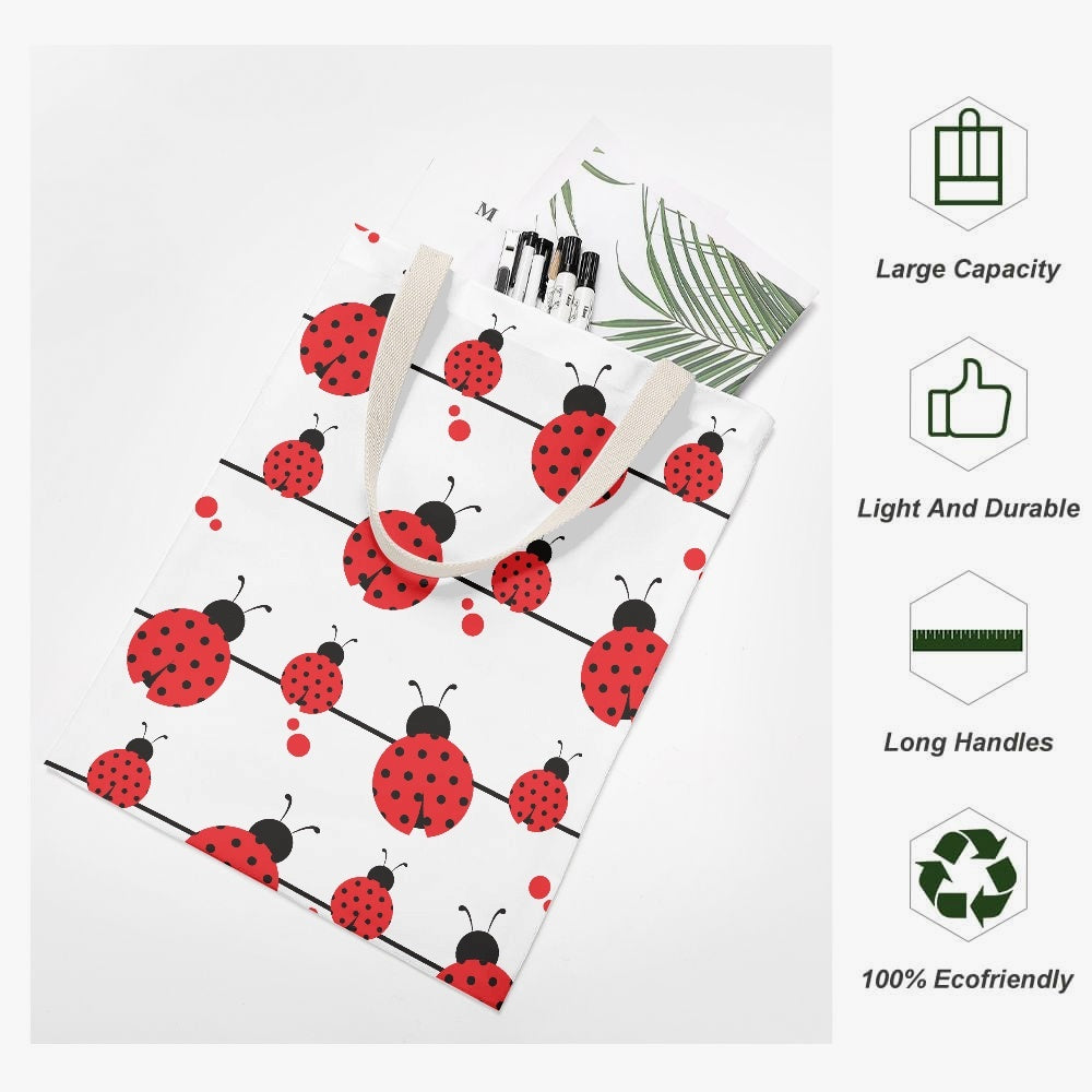 Lady Bugs Canvas Tote Bag - Kim’s Signature Beauty & Accessories    