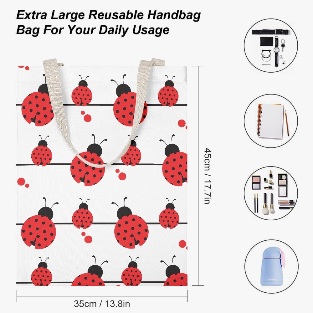 Lady Bugs Canvas Tote Bag - Kim’s Signature Beauty & Accessories    