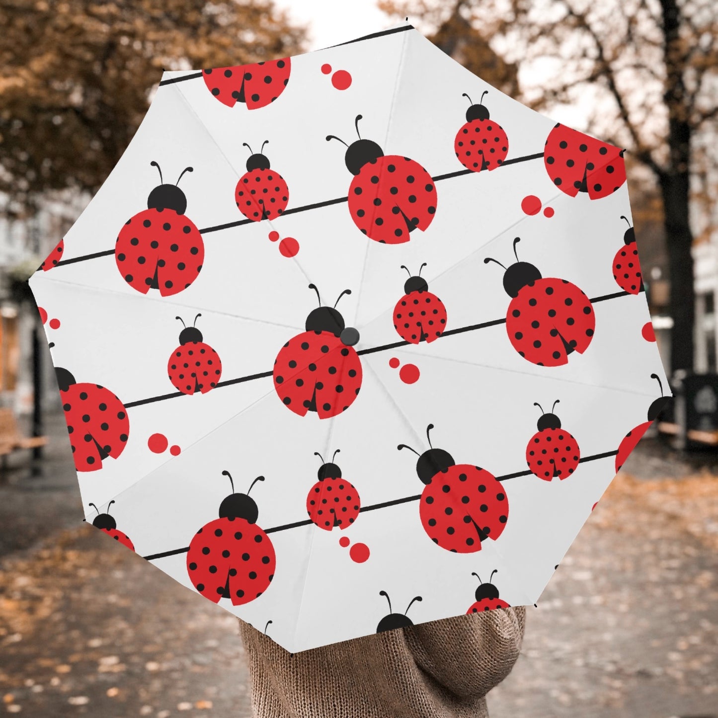 Lady bug Travel Umbrella with Auto Open/Close & Matching Storage Bag - Kim’s Signature Beauty & Accessories    