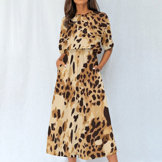 Leaping Leopard | Elastic Waist Dress - Kim’s Signature Beauty & Accessories    