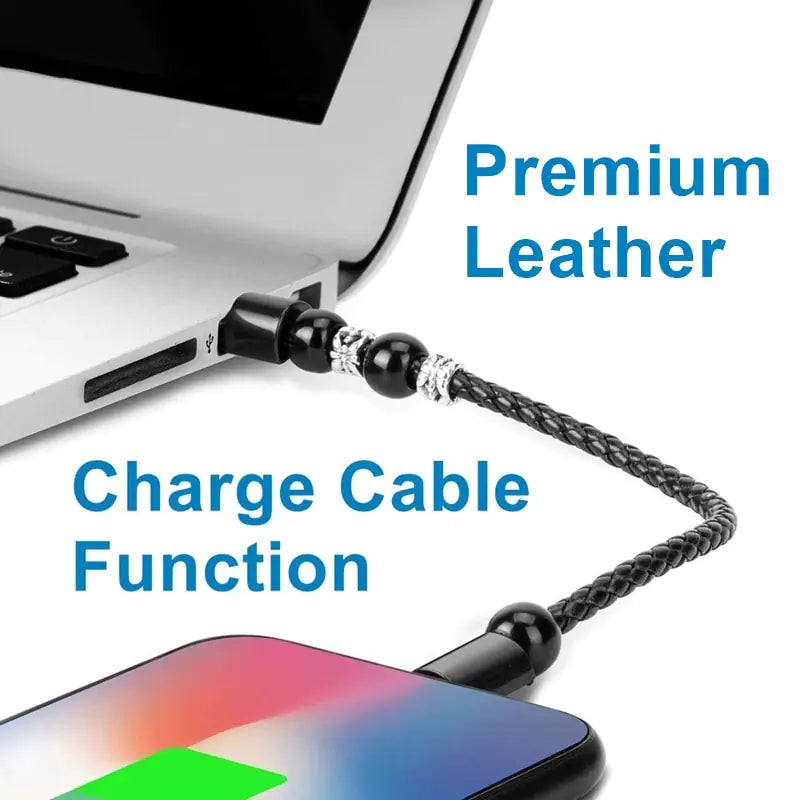 Leather Bracelet Phone Charger – USB Type C & Micro USB - Kim’s Signature Beauty & Accessories    