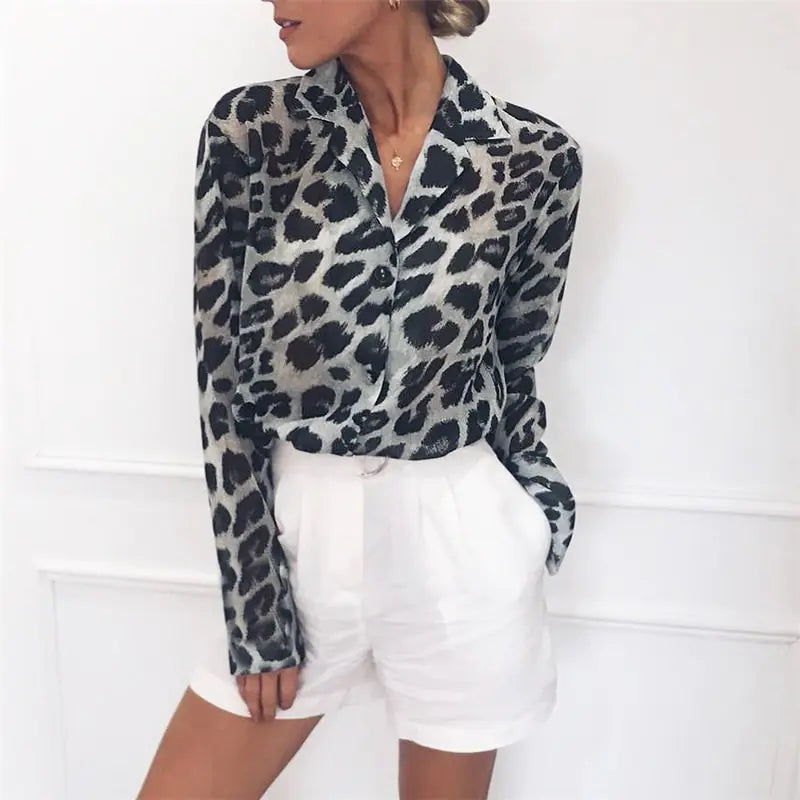Leopard Print Chiffon Blouse - Kim’s Signature Beauty & Accessories    