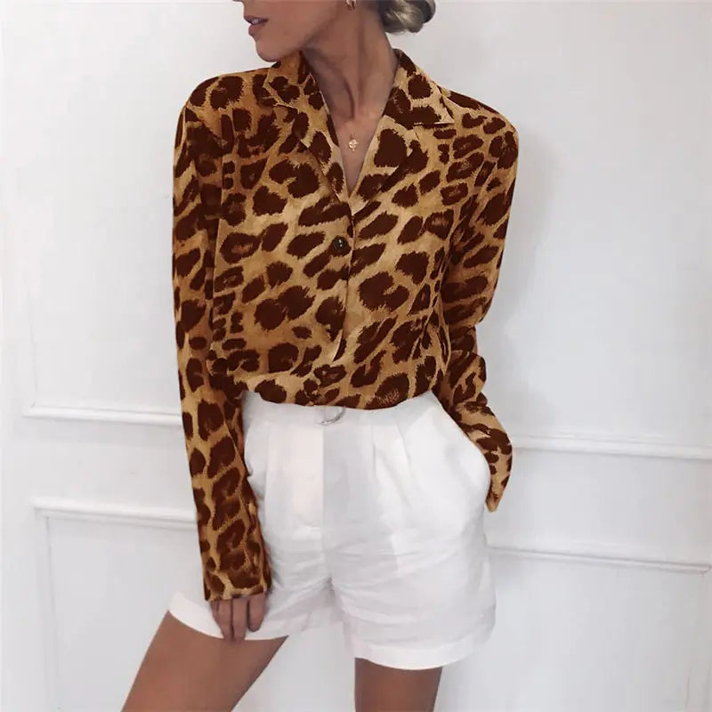 Leopard Print Chiffon Blouse - Kim’s Signature Beauty & Accessories    