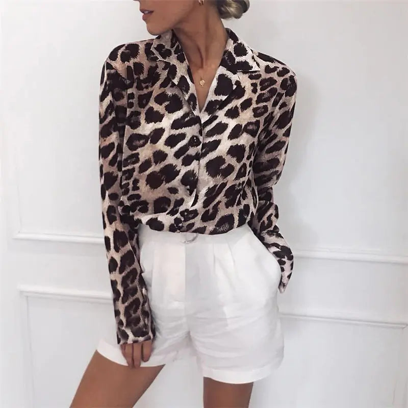 Leopard Print Chiffon Blouse - Kim’s Signature Beauty & Accessories    