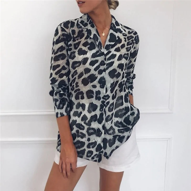 Leopard Print Chiffon Blouse - Kim’s Signature Beauty & Accessories    