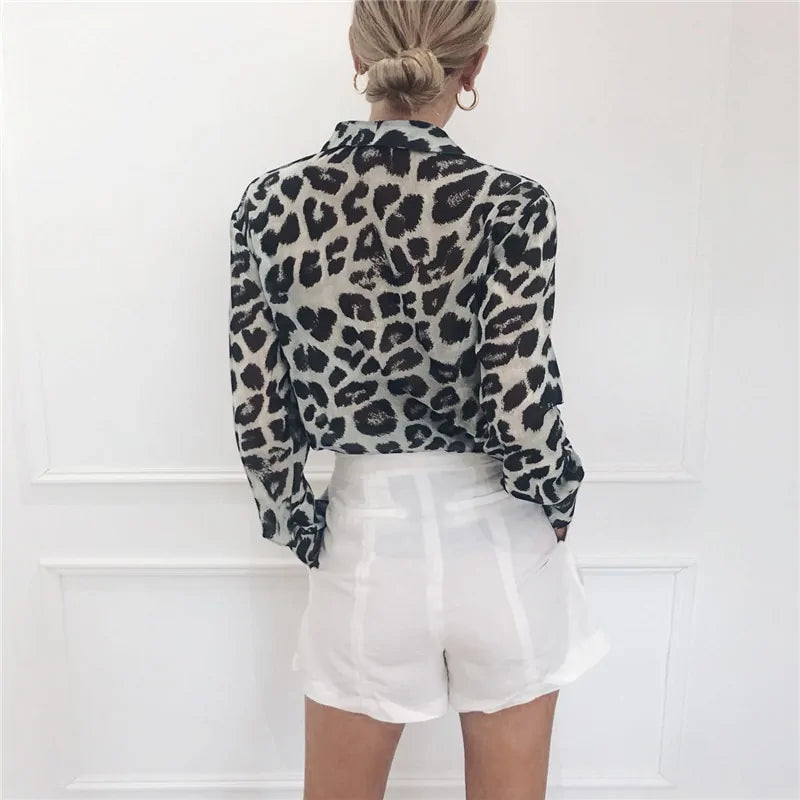 Leopard Print Chiffon Blouse - Kim’s Signature Beauty & Accessories    