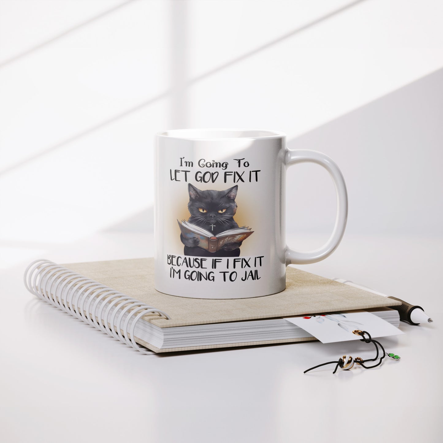 Let God Fix it Funny Cat Mug - Kim’s Signature Beauty & Accessories    