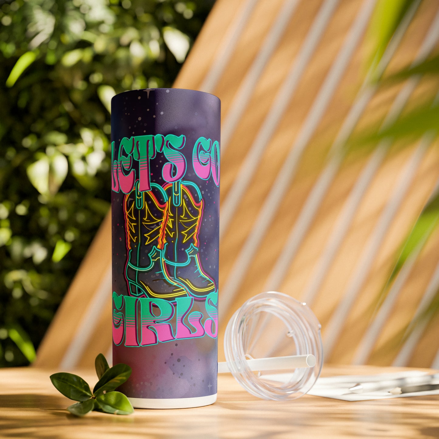 Let's Go Girls Skinny Tumbler with Straw, 20oz - Kim’s Signature Beauty & Accessories    