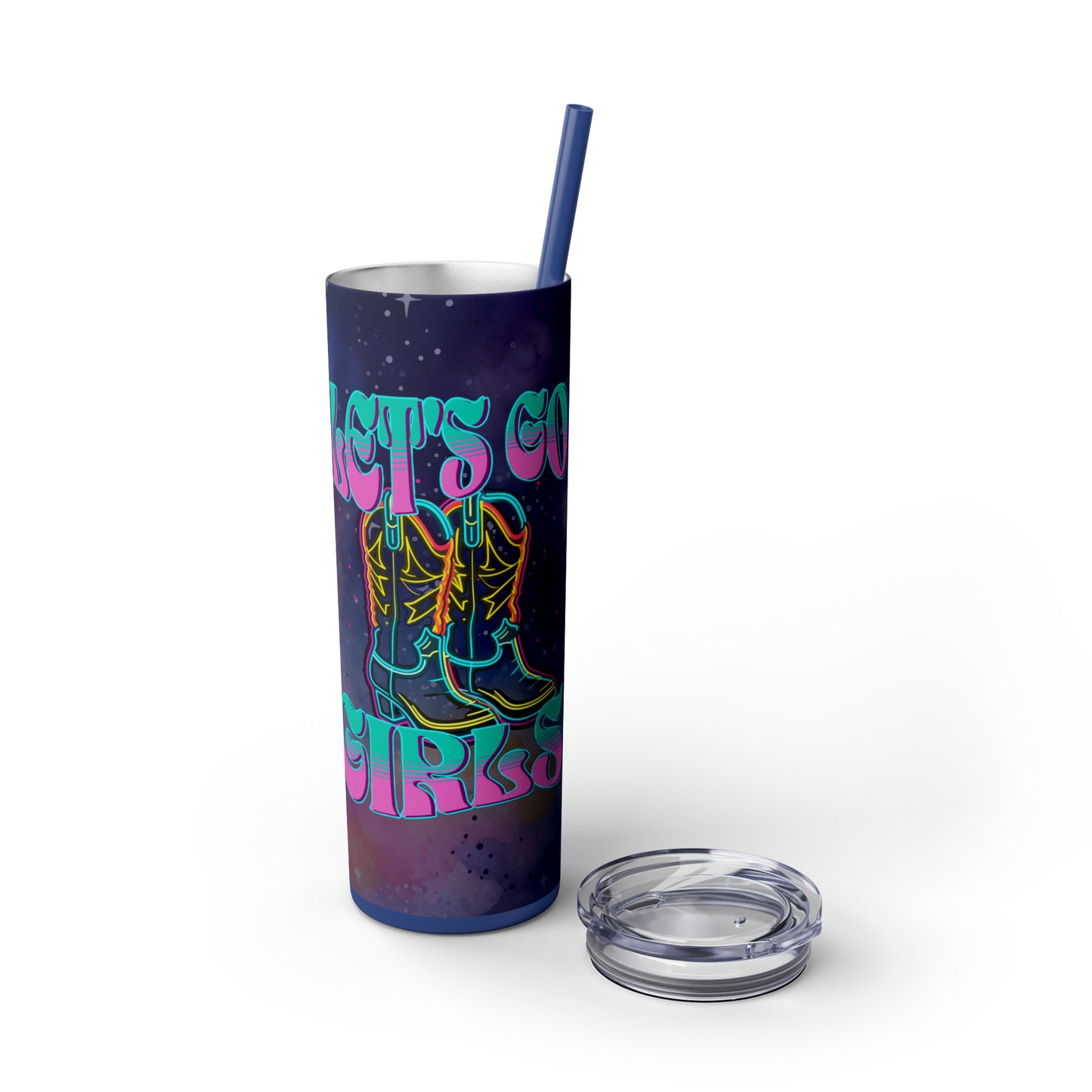 Let's Go Girls Skinny Tumbler with Straw, 20oz - Kim’s Signature Beauty & Accessories    