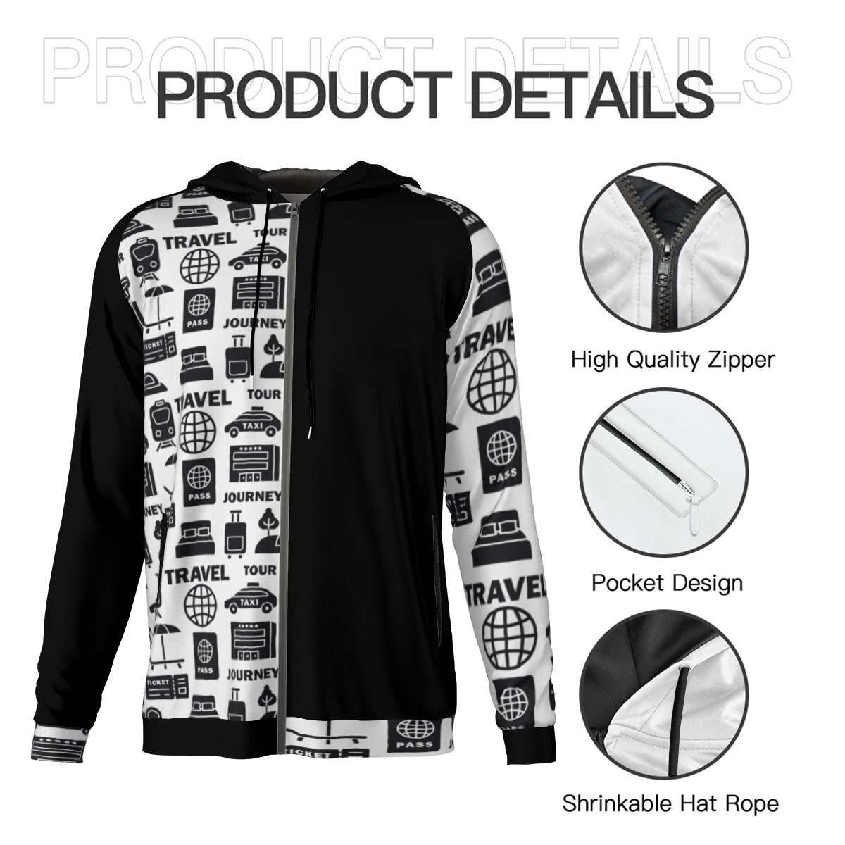 Let’s Travel Zip-Up Hoodie - Kim’s Signature Beauty & Accessories    