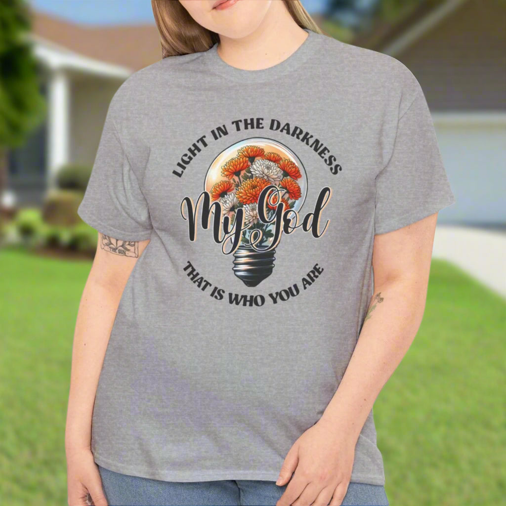 Light in the Darkness Floral Lightbulb Tee – Faith & Inspiration - Kim’s Signature Beauty & Accessories    