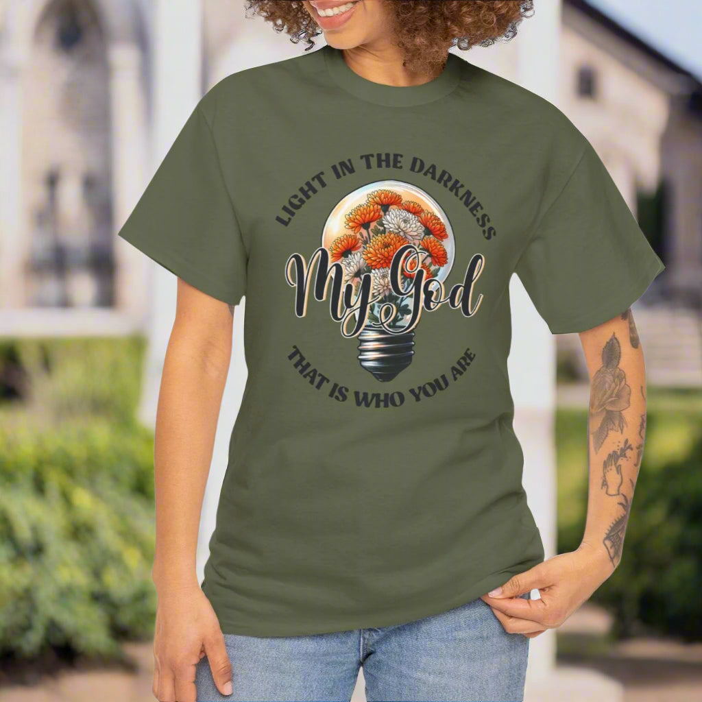 Light in the Darkness Floral Lightbulb Tee – Faith & Inspiration - Kim’s Signature Beauty & Accessories    