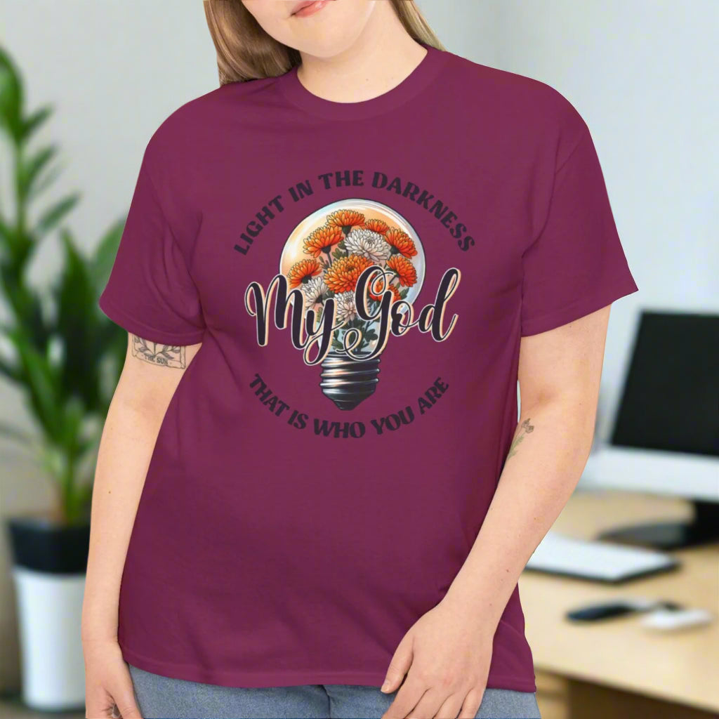 Light in the Darkness Floral Lightbulb Tee – Faith & Inspiration - Kim’s Signature Beauty & Accessories    
