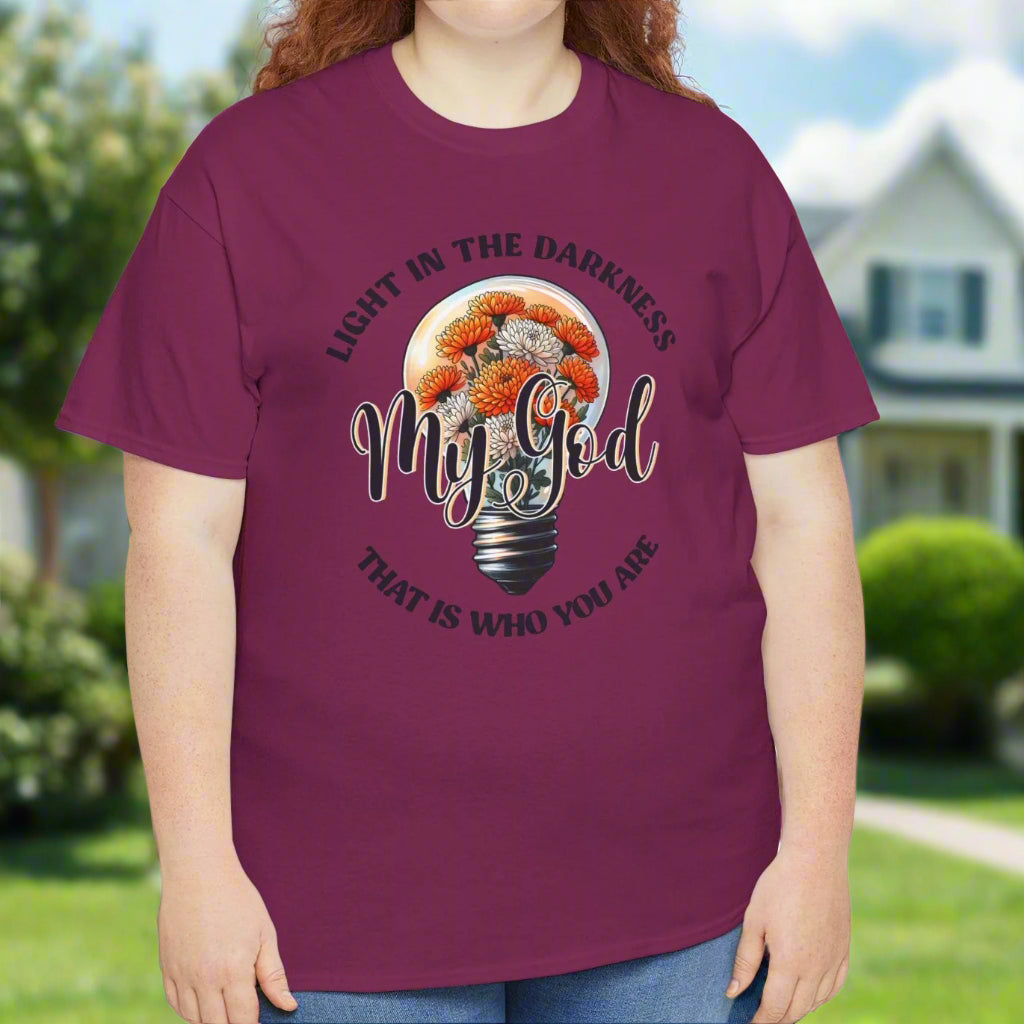 Light in the Darkness Floral Lightbulb Tee – Faith & Inspiration - Kim’s Signature Beauty & Accessories    