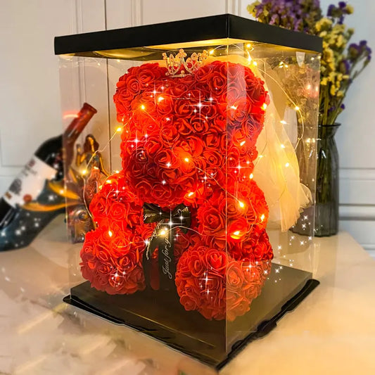 Lighted Rose Bear - Kim’s Signature Beauty & Accessories    