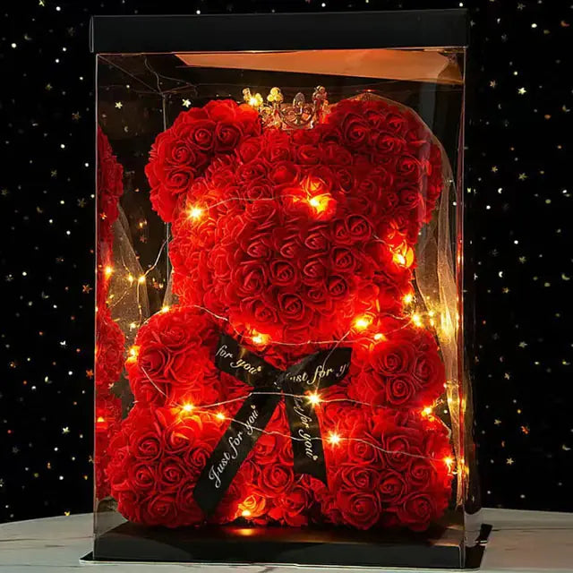 Lighted Rose Bear - Kim’s Signature Beauty & Accessories    