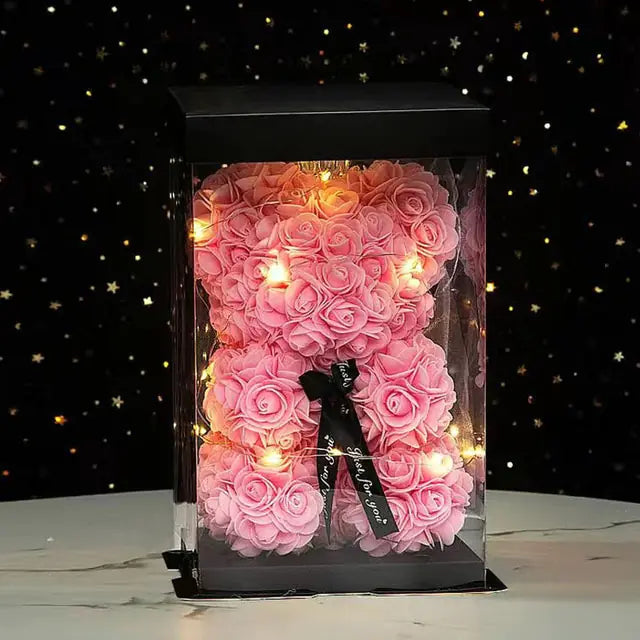 Lighted Rose Bear - Kim’s Signature Beauty & Accessories    