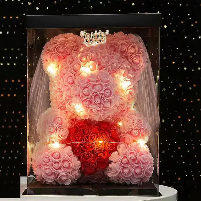Lighted Rose Bear - Kim’s Signature Beauty & Accessories    