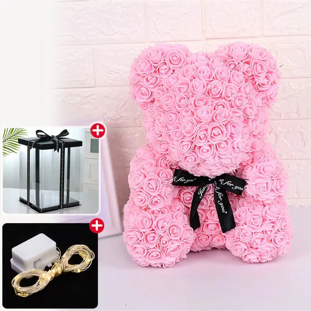 Lighted Rose Bear - Kim’s Signature Beauty & Accessories    