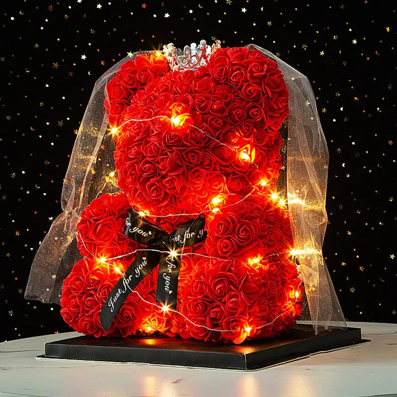 Lighted Rose Bear - Kim’s Signature Beauty & Accessories    