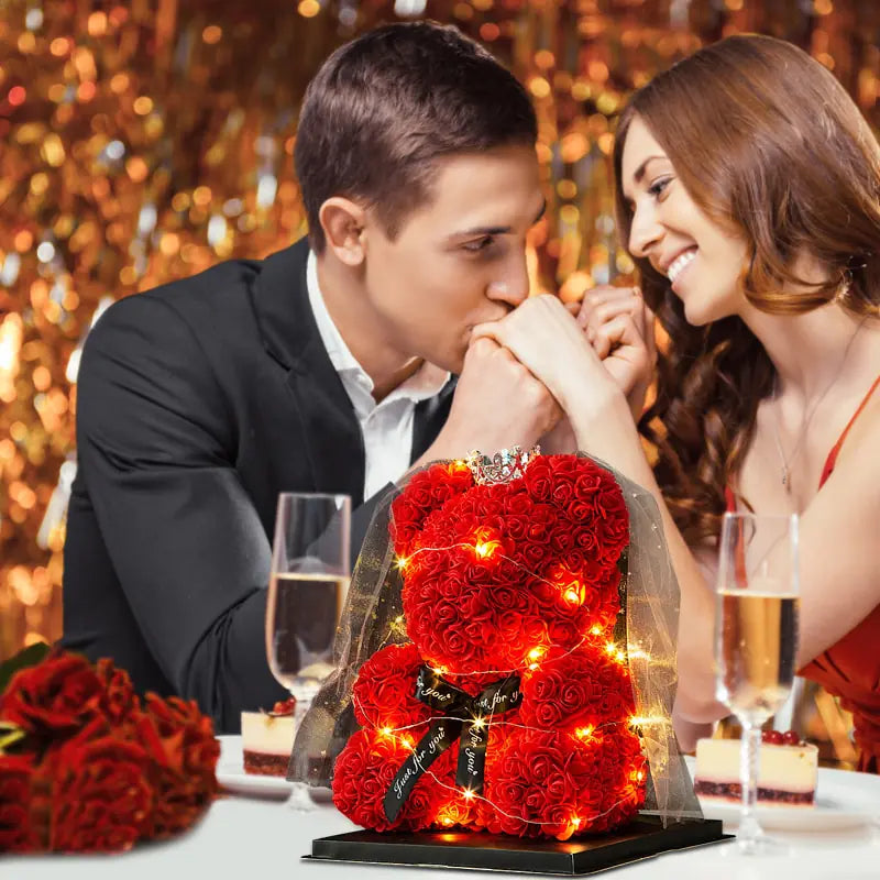 Lighted Rose Bear - Kim’s Signature Beauty & Accessories    