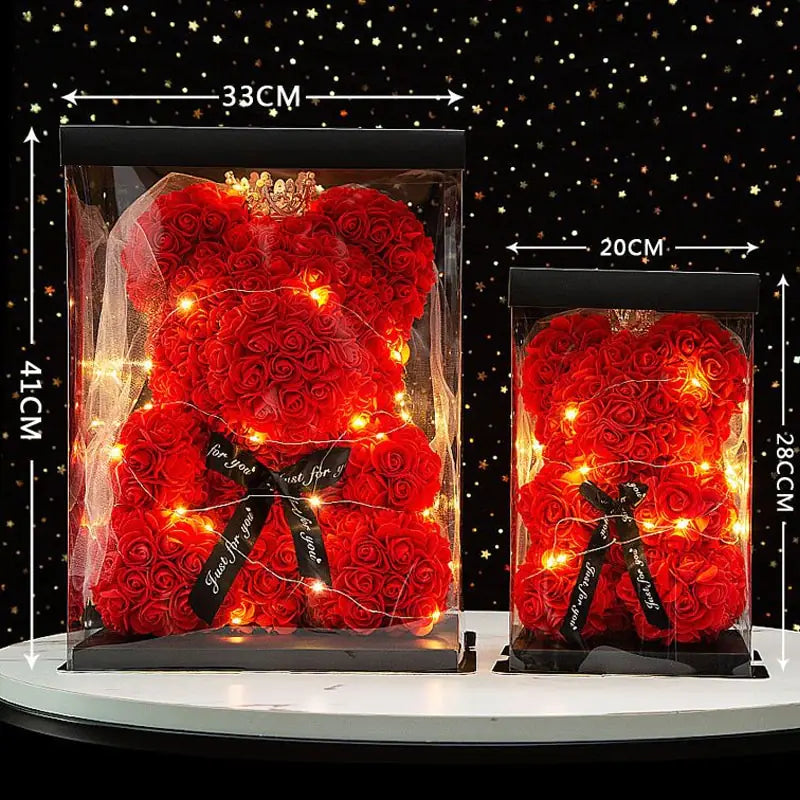 Lighted Rose Bear - Kim’s Signature Beauty & Accessories    