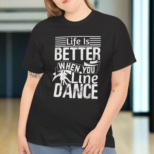 Line Dance Inspiration Cotton Tee, Country Line Dance Shirt - Kim’s Signature Beauty & Accessories    