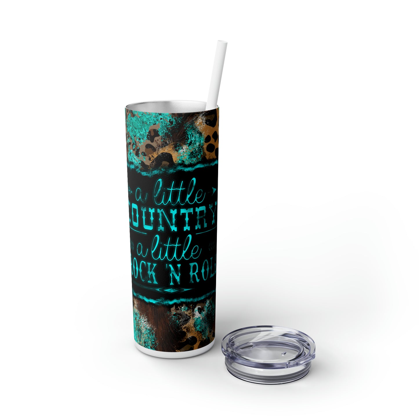 Little Bit A Country | Skinny Tumbler with Straw, 20oz - Kim’s Signature Beauty & Accessories    