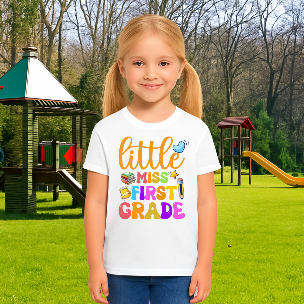 Little Miss First Grade Cute First Day of School Shirt - Kim’s Signature Beauty & Accessories    