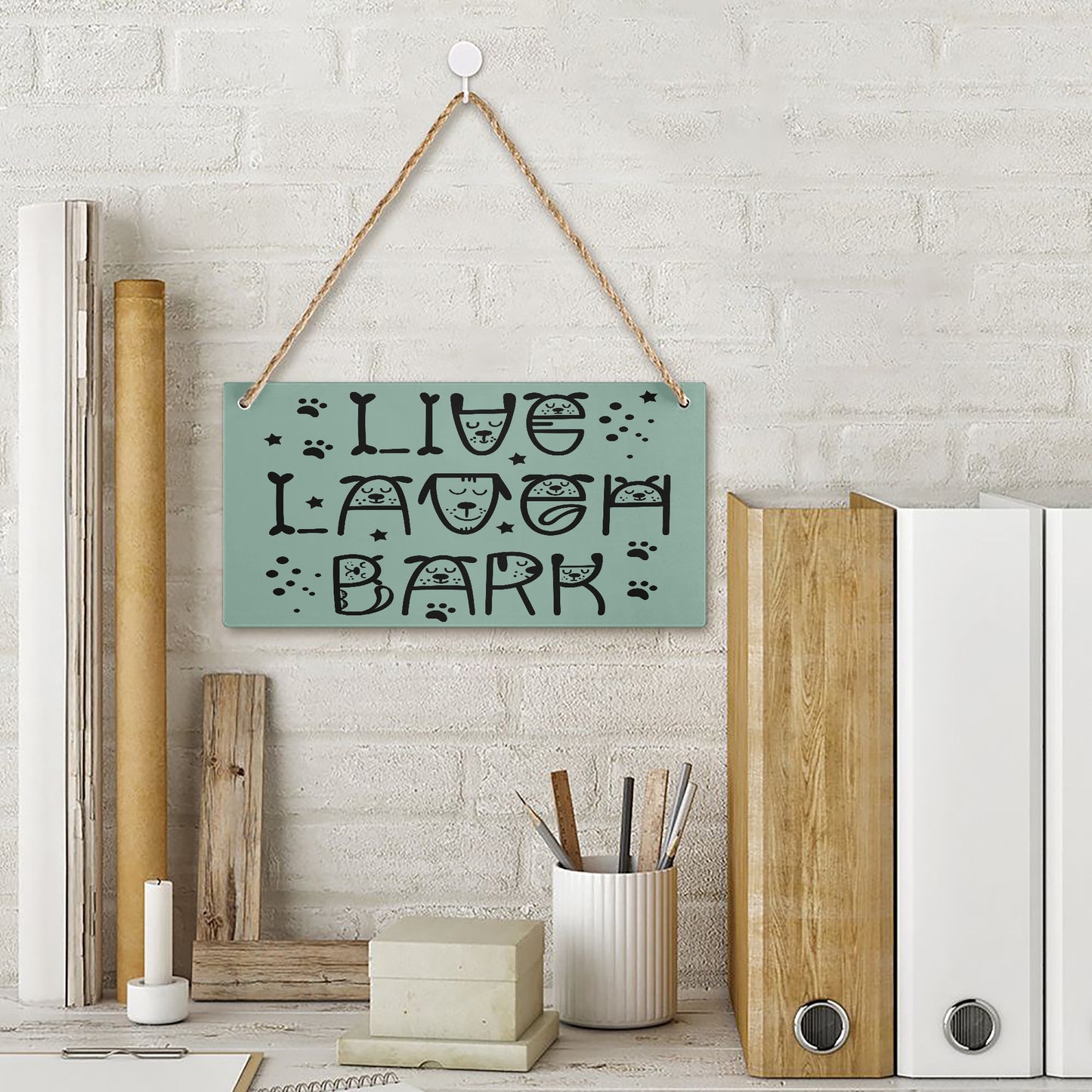 Live Laugh, Bark Wooden Door Plate - Kim’s Signature Beauty & Accessories    