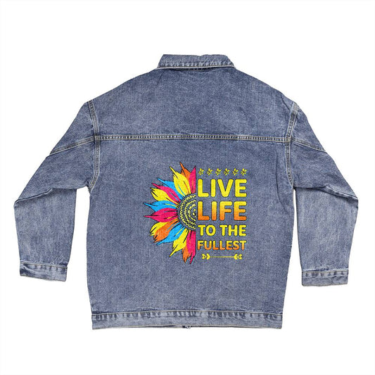Live Life Jean Jacket - Kim’s Signature Beauty & Accessories    