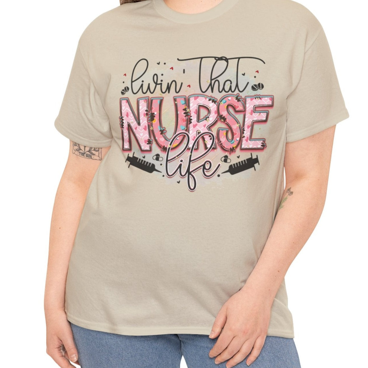 Livin that Nurse Life | Cotton Tee - Kim’s Signature Beauty & Accessories    