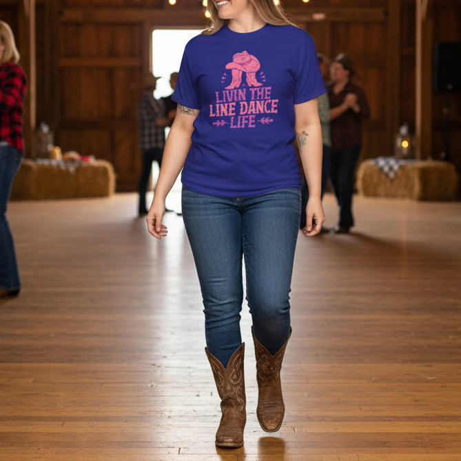 Livin’ the Line Dance Life –Country Cotton Tee 1 - Kim’s Signature Beauty & Accessories    