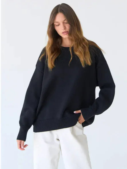 Loose Crew Neck Sweater - Kim’s Signature Beauty & Accessories    