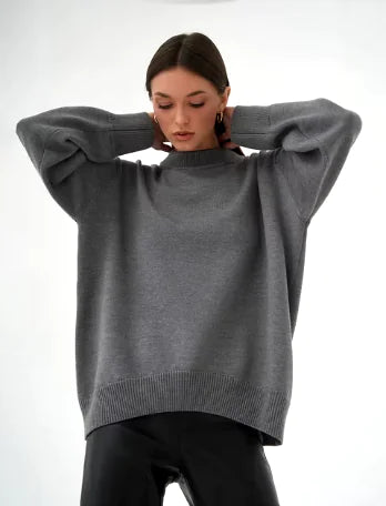 Loose Crew Neck Sweater - Kim’s Signature Beauty & Accessories    