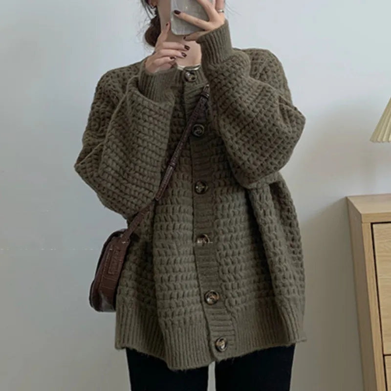 Loose Single-breasted Sweater/Coat - Kim’s Signature Beauty & Accessories    