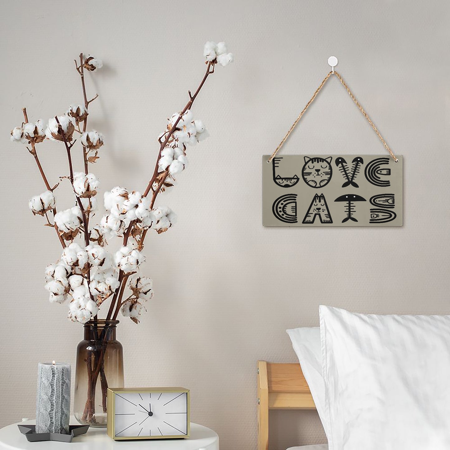 Love Cats Wooden Door Sign - Kim’s Signature Beauty & Accessories    