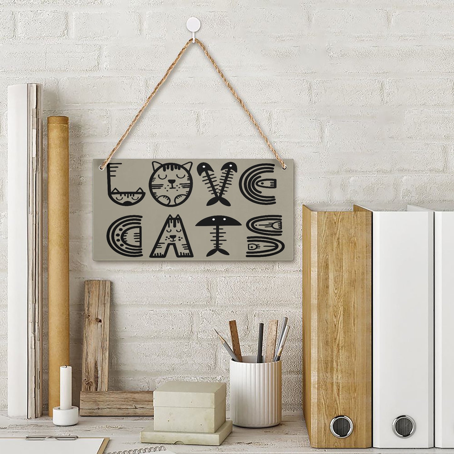 Love Cats Wooden Door Sign - Kim’s Signature Beauty & Accessories    