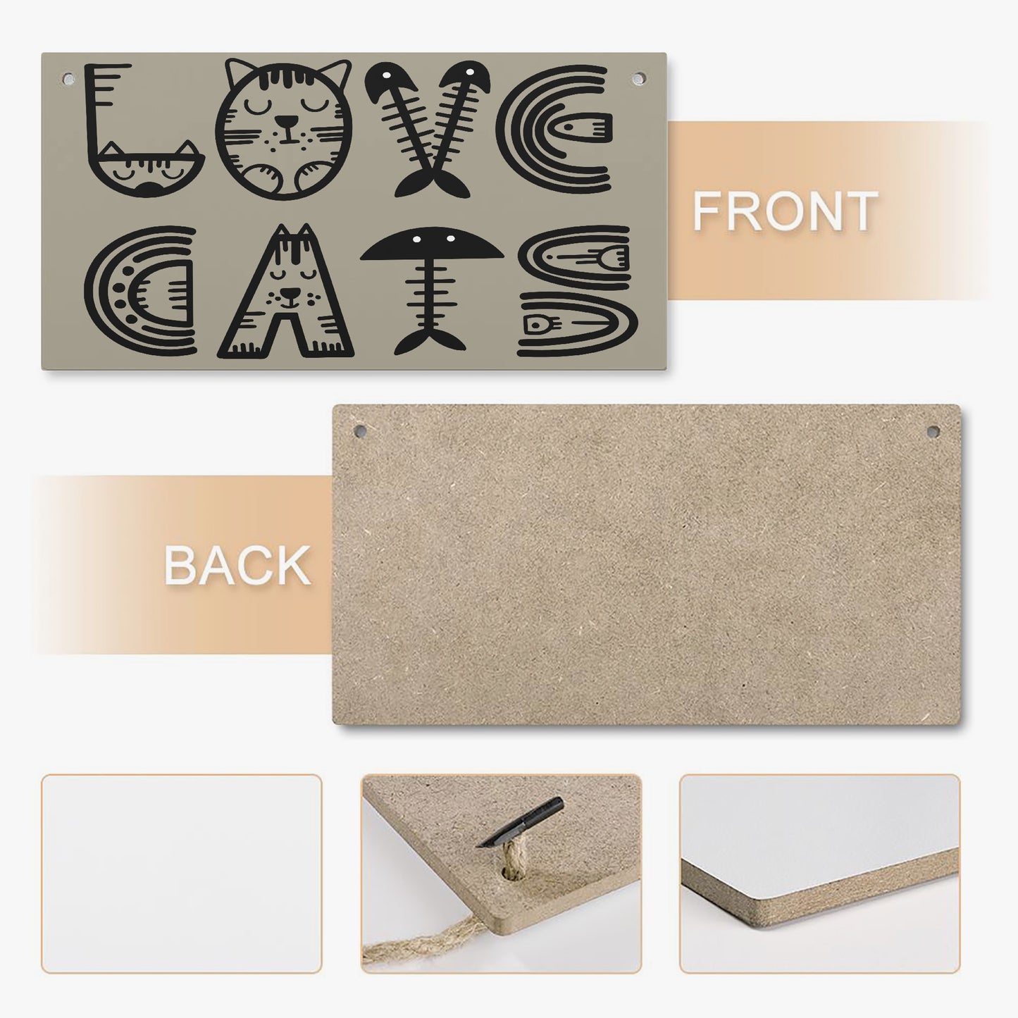 Love Cats Wooden Door Sign - Kim’s Signature Beauty & Accessories    