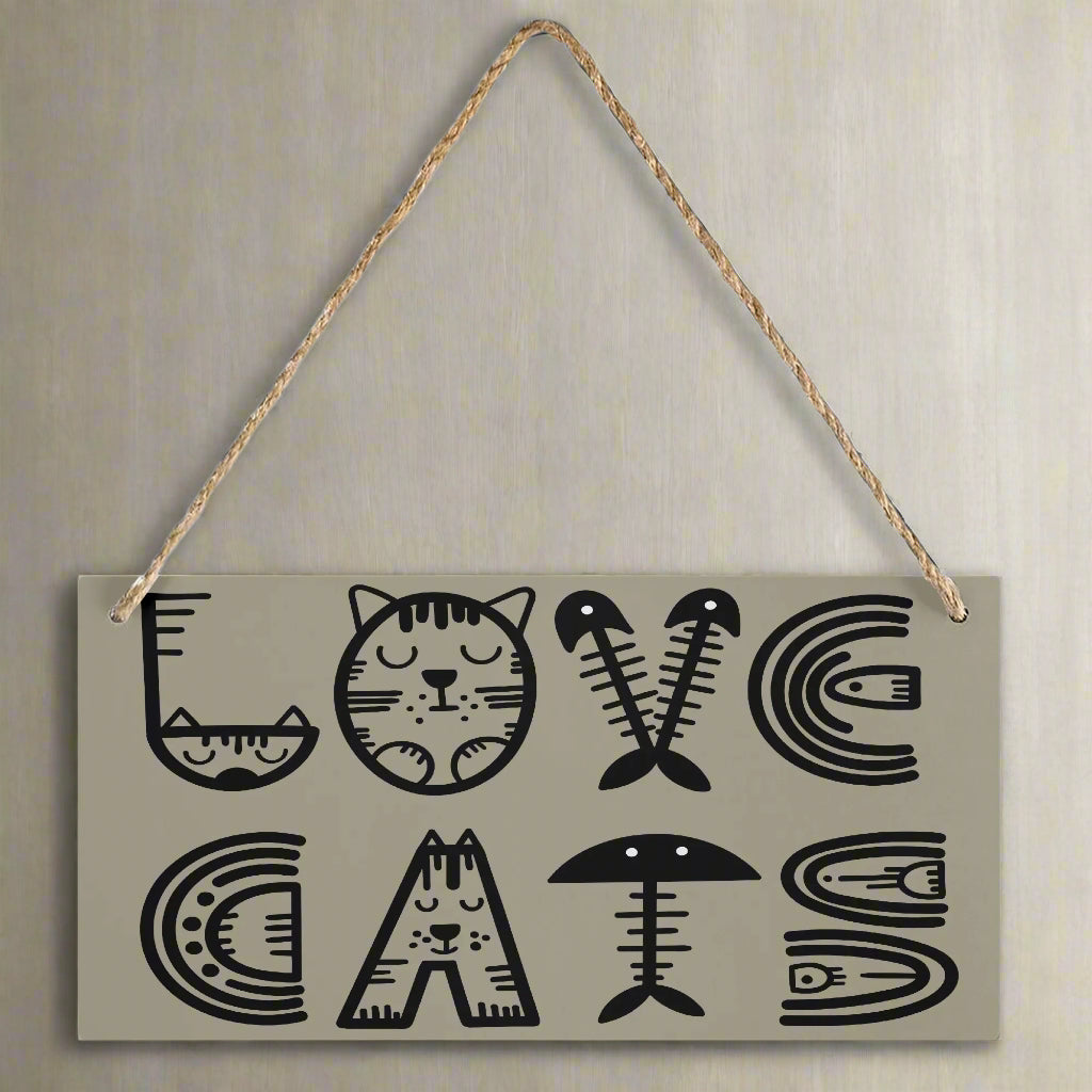 Love Cats Wooden Door Sign - Kim’s Signature Beauty & Accessories    