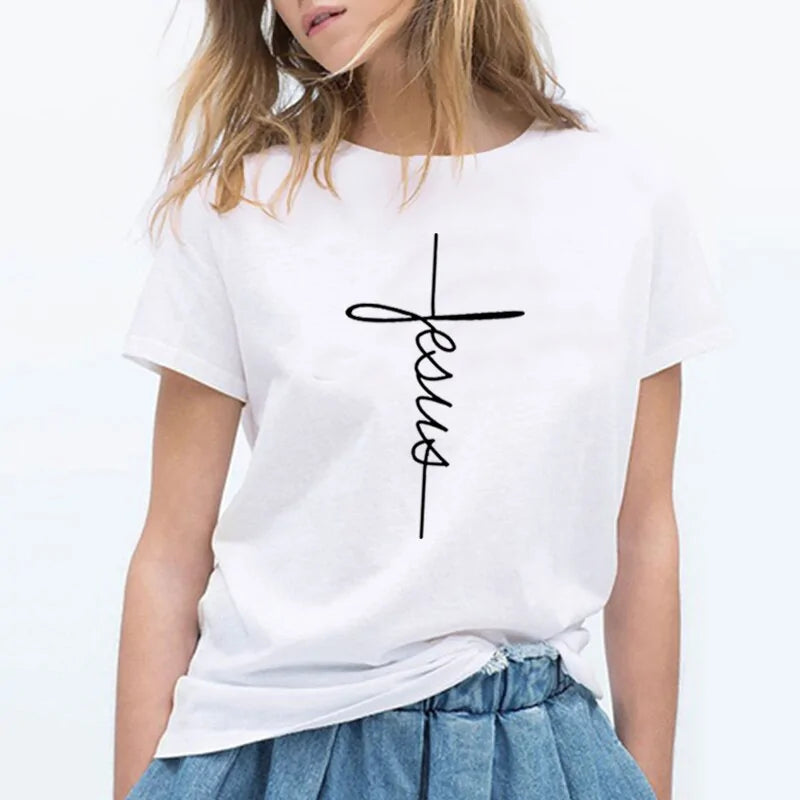 Love & Faith Print T Shirt - Kim’s Signature Beauty & Accessories    